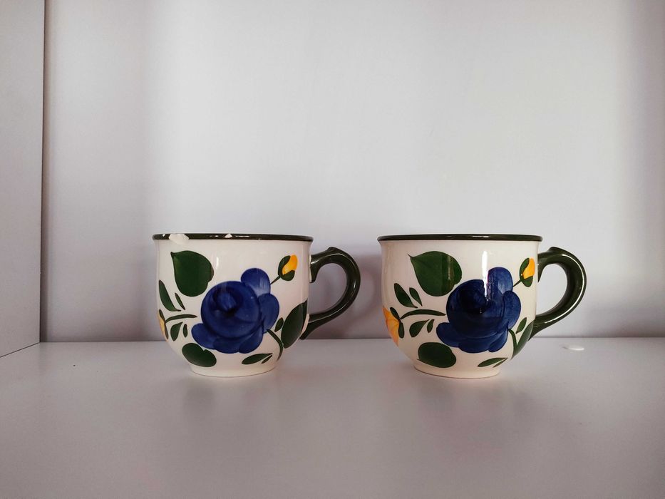 Ceramiczne filiżanki Villeroy & Boch ręcznie malowane