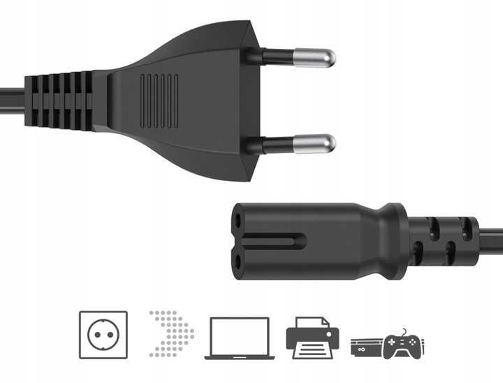 Kabel Zasilający do Radia ósemka 1m czarny
