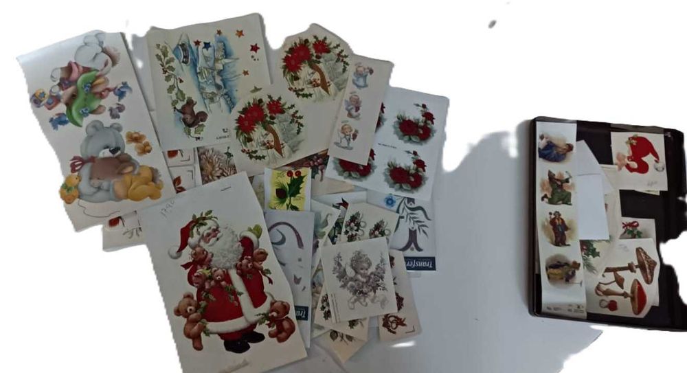 Materiais para trabalhos de pintura e decalque em porcelana