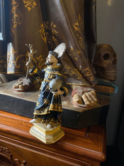 São Francisco de Assis Madeira Séc XVIII Ouro Brunido 25 cm Arte Sacra