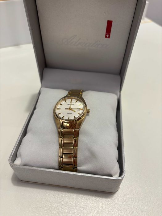 Złoty zegarek damski - Adriatica - okazja! Stan b. dobry