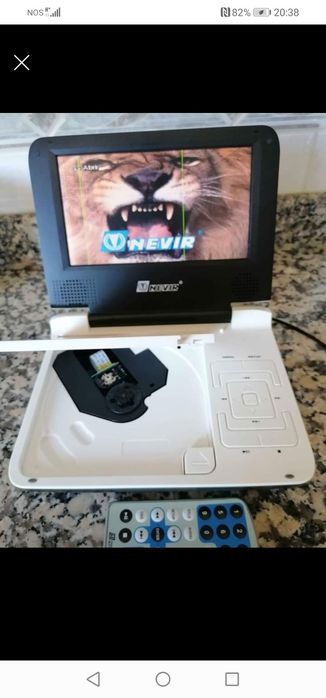 DVD portátil a funcionar