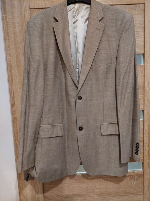 Marynarka męska XXL beżowa z lnem Intermoda