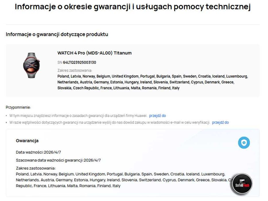 SUPER STAN Huawei Watch 4 Pro Elite Tytan - Bransoleta - LTE eSim GW.