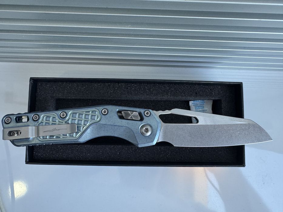 Navalha Microtech MSI Ram-Lok,titanio  Ice Blue Ano Frag, Stonewash 210-10FRMS6