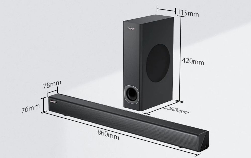 Barra de som sound bar 120 watts - BlitzWolf AirAux AA-SAR3