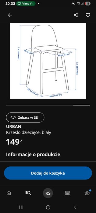 Krzesło URBAN IKEA białe