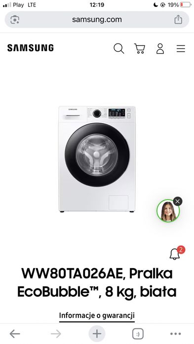 pralka stan idealna samsung