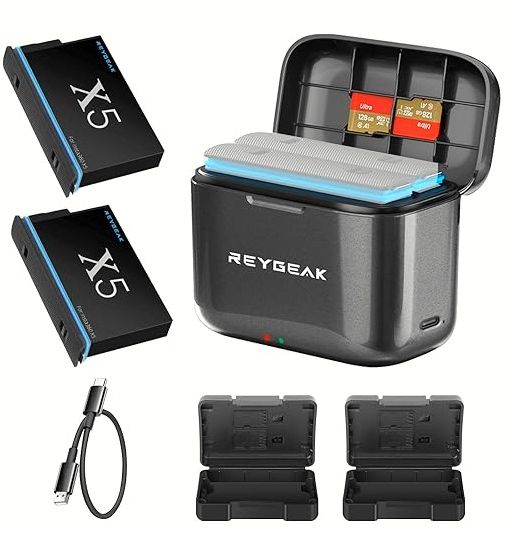 REYGEAK for Insta360 X4 Case +2 Battery