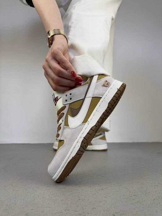 Мужские кроссовки Nike SB Dunk Low SE 85 Double Swoosh Grey Khaki Bear