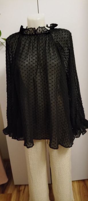 Czarna bluzka oversize długi rękaw -H&M rozmiar M