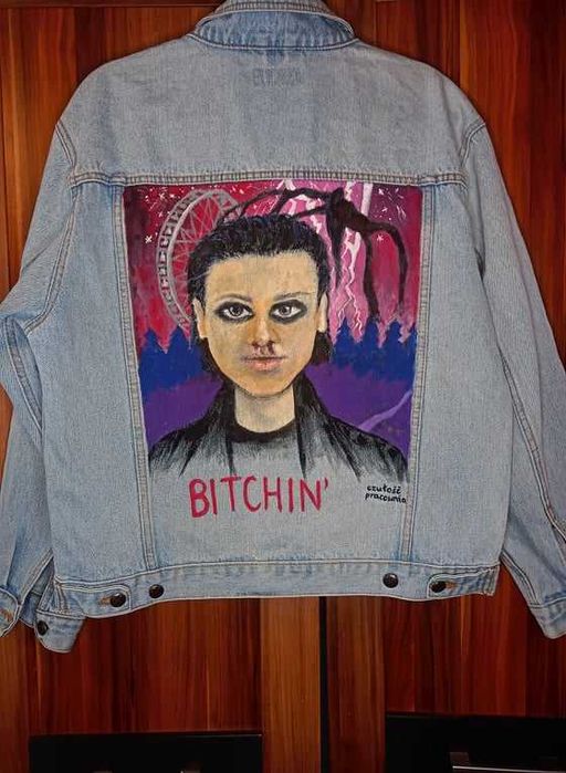 kurtka jeansowa custom stranger things malowana