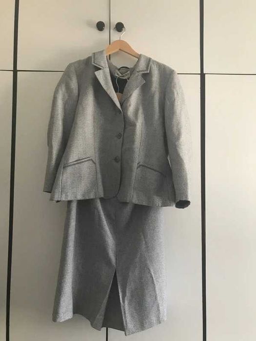 elegancka vintage marynarka ze spódnicą 45% wełna