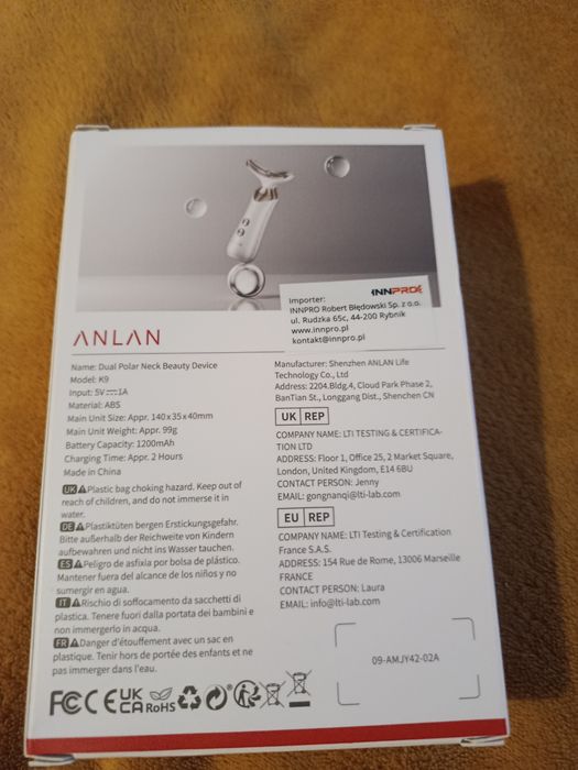 Masażer do twarzy ze światłem Anlan