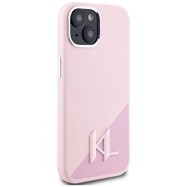 Etui Karl Lagerfeld Silicone Shadow Metal Initial MagSafe do iPhone 15