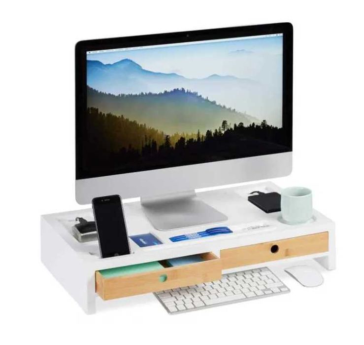 Relaxdays Stojak na pod monitor