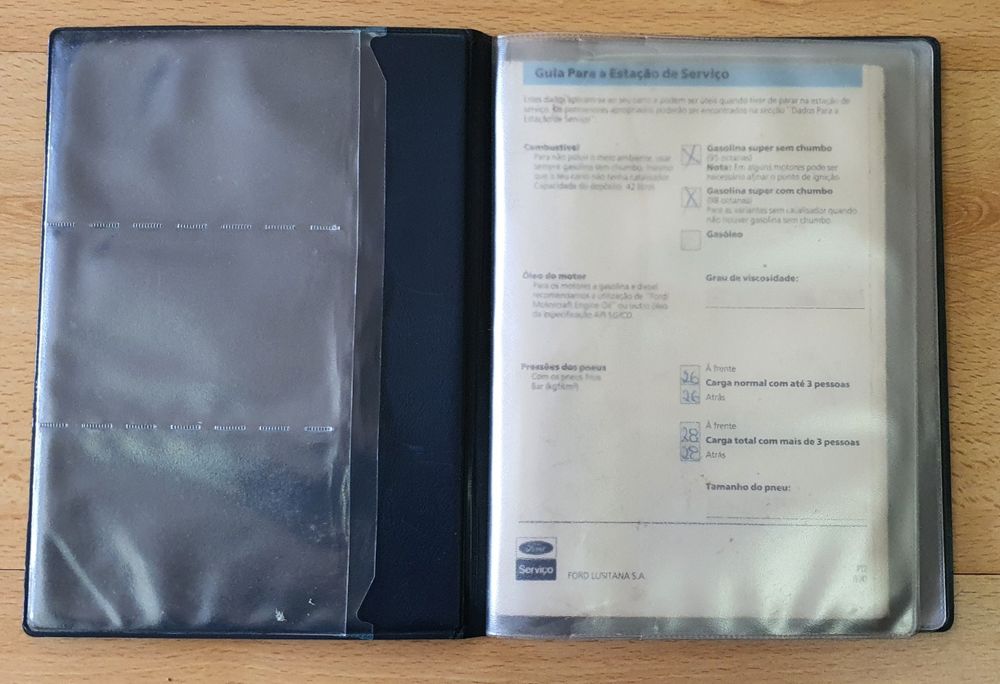 Bolsa de Documentos & Manual do proprietário  - Fiesta 1990