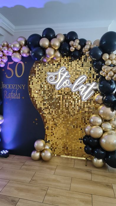 Ścianka balonowa roczek chrzciny 18stka 40 50 60 komunia