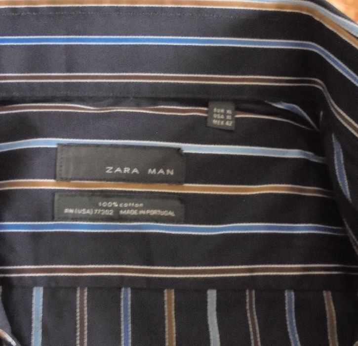Koszula męska marki Zara XL granat paski