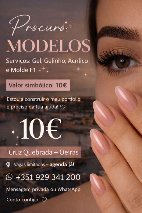 Unhas de gel e sobrancelha