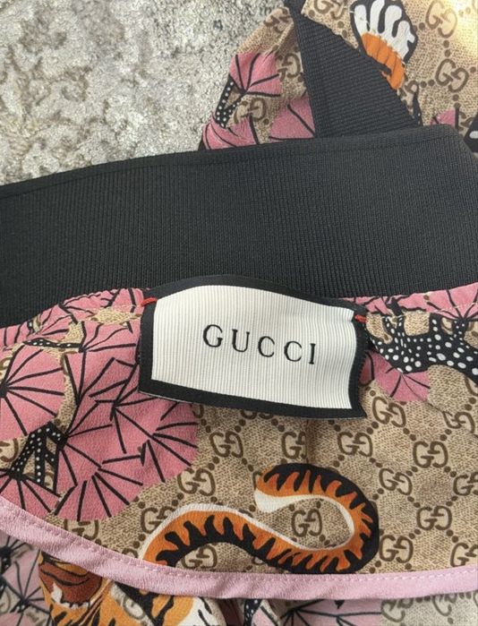 Стильний шовковий бомбер із тиграми (M), куртка в стилі Gucci Tiger