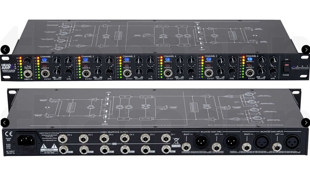ART Headamp 6 Pro / Amplificador de fone de ouvido de 6 canais
