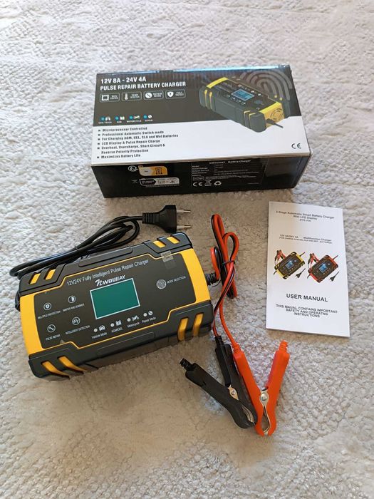(NOVO) Carregador de Baterias / NWOUIIAY 8A 12V / 4A 24V