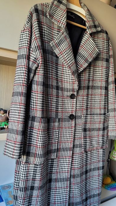 NOWY Płaszcz damski klasyczny przejściowy oversize rozm.38