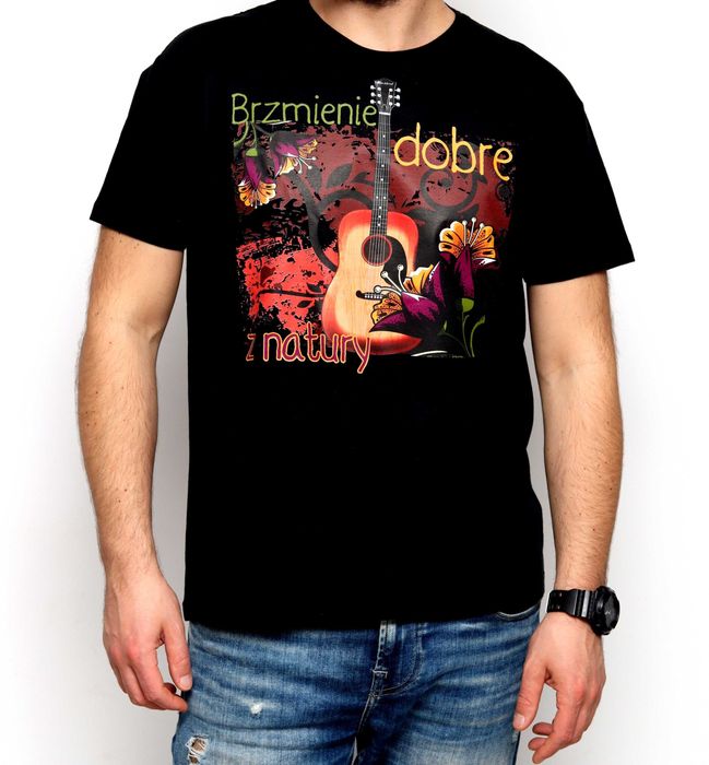 Autorska muzyczna koszulka t-shirt dla gitarzysty różne wzory Red Note
