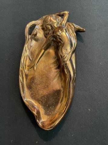 Secesja paterka stara mosiądz lub brąz