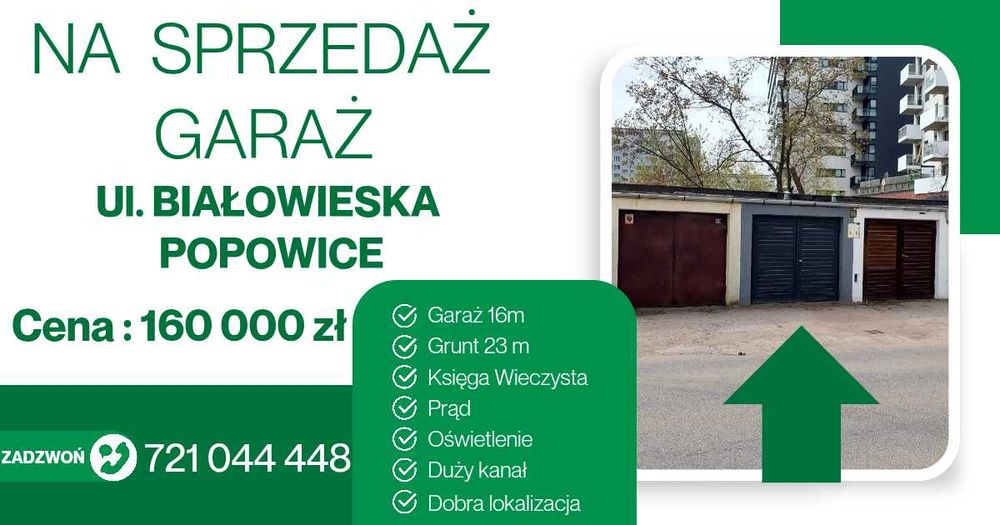 Garaż na sprzedaż **  Popowice **