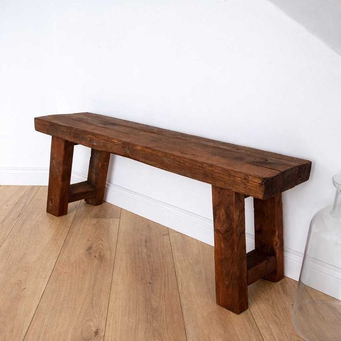 Ręcznie robiona ławka z litego drewna | styl rustykalny  farmhouse