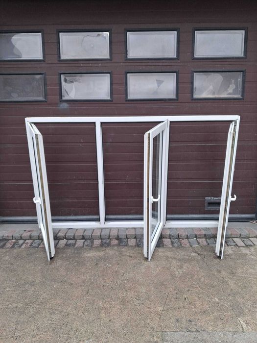 Okno trzyskrzydłowe 243x141 pcv okna duże używane DOWÓZ CAŁY KRAJ