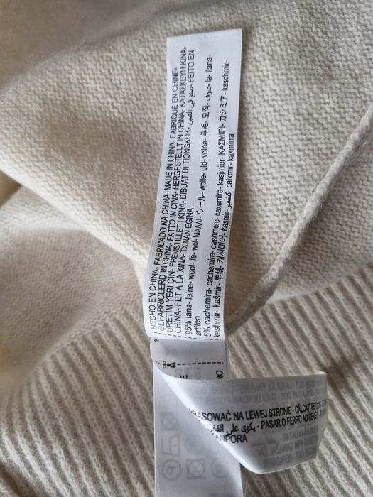 Sweter kremowy wełna kaszmir Massimo Dutti