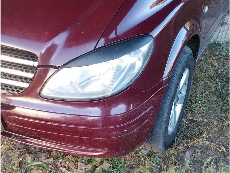 Mercedes Vito W639 2004-2014 рр. Вії прямі (2004-2010, 2 шт, пластик) Чорний мат