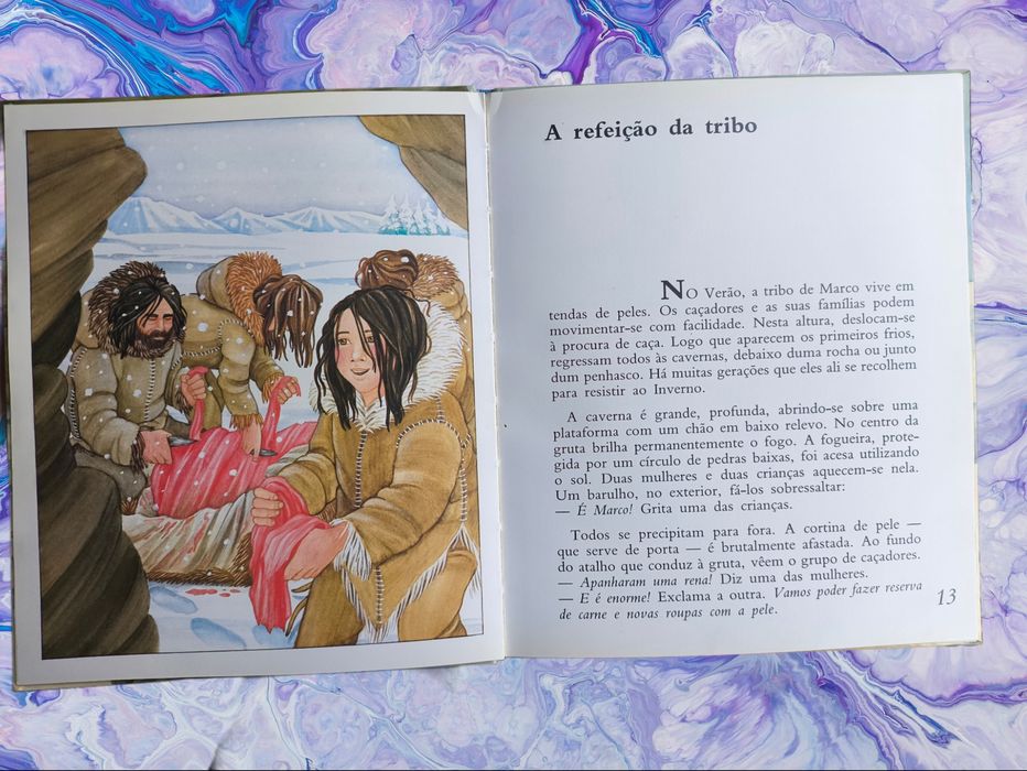 "No tempo das Cavernas" livro infantil com ilustrações