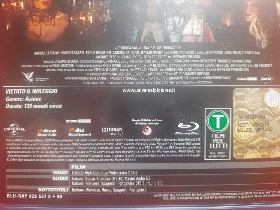 Редкий эксклюзивный blu ray Братство волка Итальянская лицензия с рус.