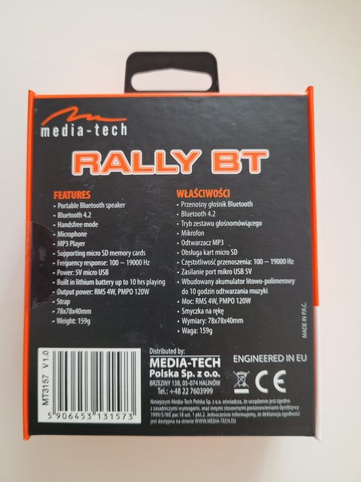 Glosnik bezprzewodowy Rally Bt Media Tech
