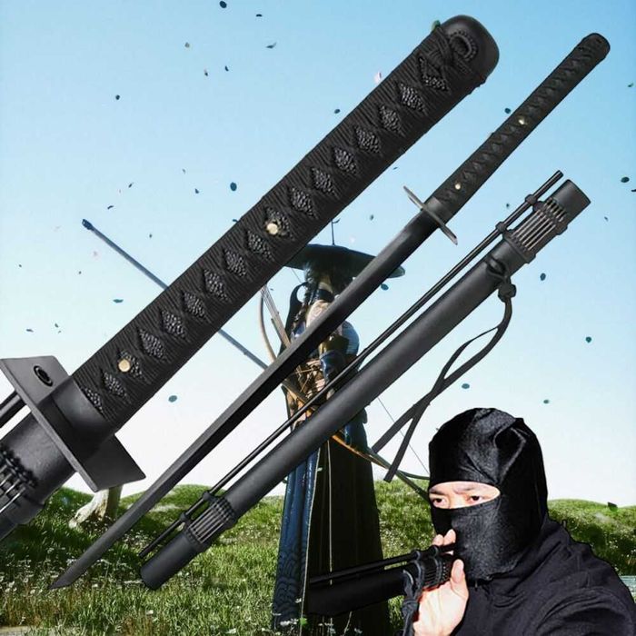 Miecz Katana Ninja Ostry Treningowy Stal 1045 z Dmuchawką D127