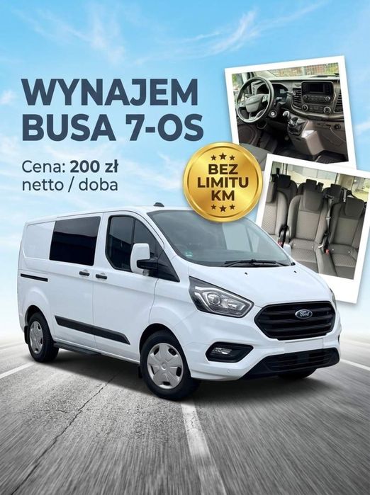 Wynajem bus 7 os. Stała cena 200 zl / doba bez lim. Km.