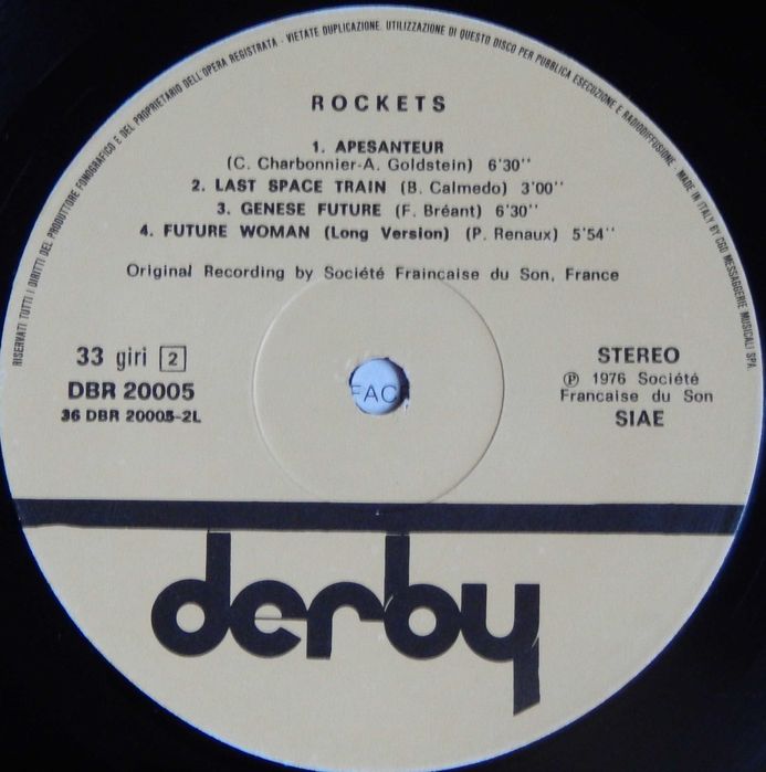 Rockets – Rockets (Derby – DBR 20005, Italy) EX+/EX+