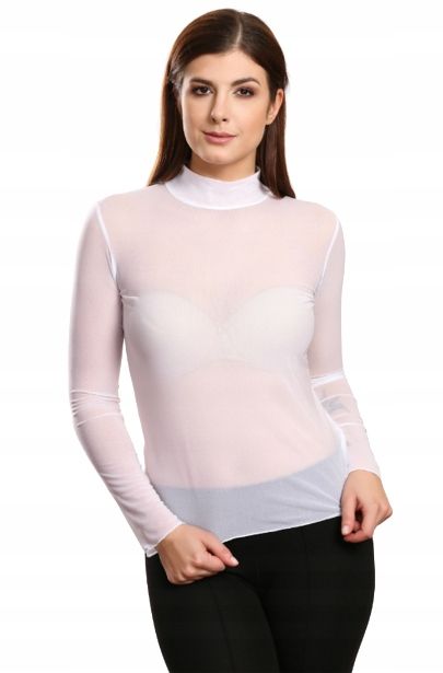 Violana Ecru Bluzka Długi Rękaw R. M