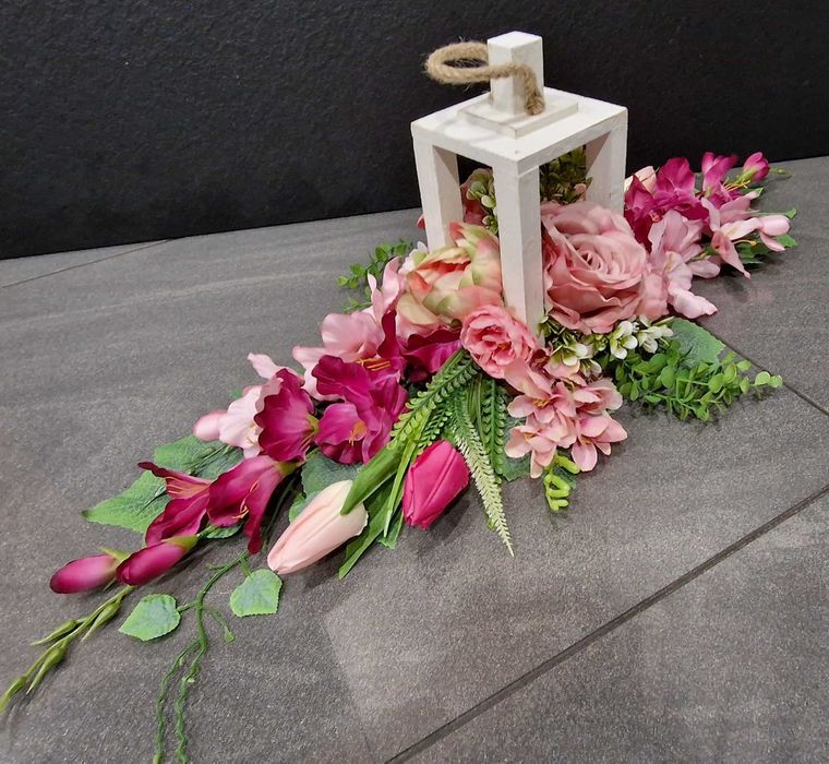 Komplet kompozycji kwiatowych na grób stroik wkład do wazonu WG37