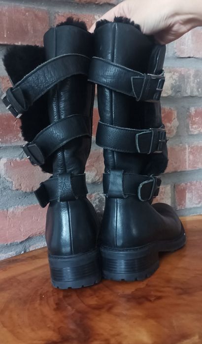 skórzane botki biker Dune London 38