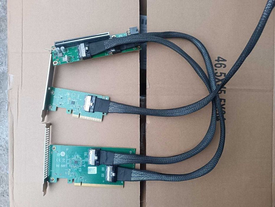 Райзера Riser MCIO x16 x8 PCI 5.0 подовжувач для відеокарт NVME Slimsas 8i
