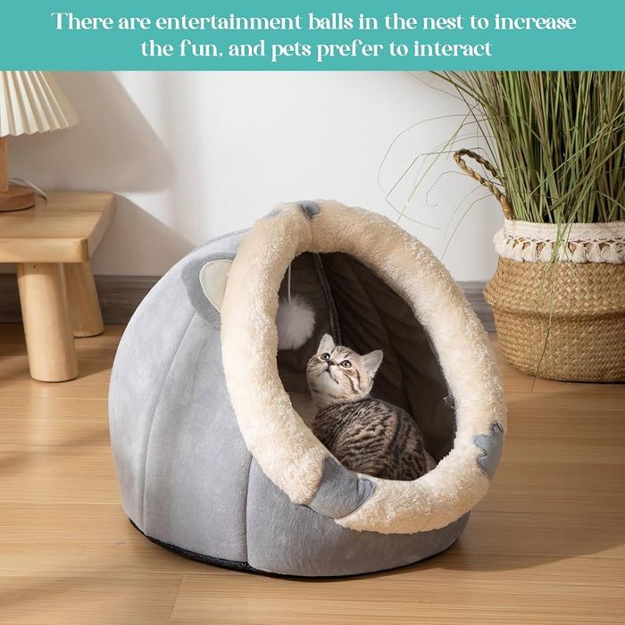 Souarts Legowisko dla kota, psa domek roz.L szare 45 x 48 x 33