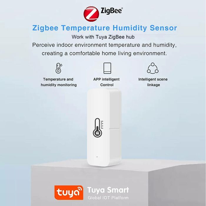 Датчик температури, вологості Tuya ZigBee Temperature Humidity Sensor