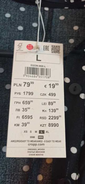 czarna sukienka w białe kropeczki o koszulowym kroju