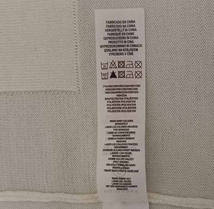 Długi sweter bez zapięcia/kardigan w kolorze śmietanki