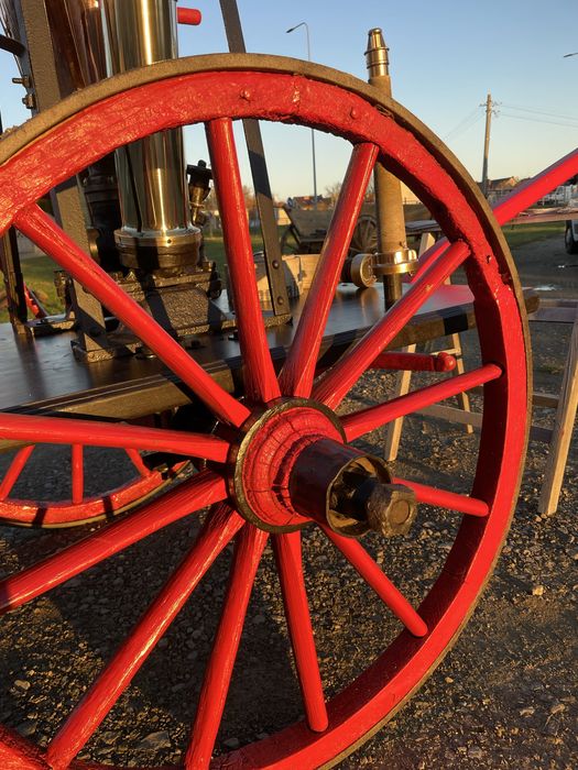 Pompa strażacka ręczna Sikawka wóz konny drewniany stary antyk